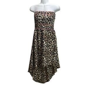 American Rag‎ Cie Dress Strapless Size Small Leopard Animal Print Hi Lo Womans